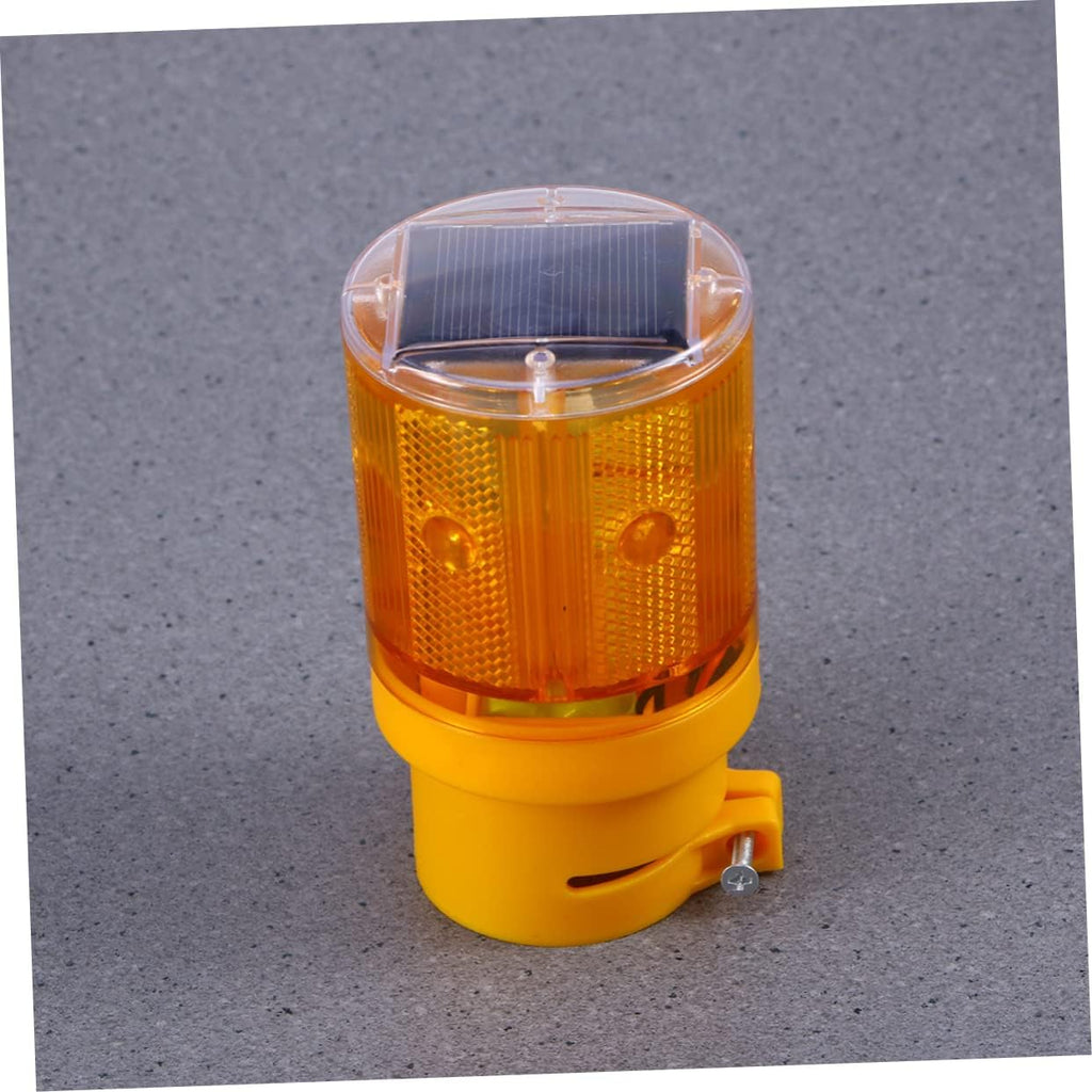 OUNONA 10pcs Solar Traffic Light Flashing Barricade Emergency Strobe Road Construction Beacon Lamp Orange Led for Vehicles Solar-powered Easy Installation