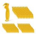 Amazon Basics Film Safety Cutter, Concealed Stainless Steel Blade with Tape Splitter for Boxes, Packages, Shrink Wrap, Yellow, 300-Pack