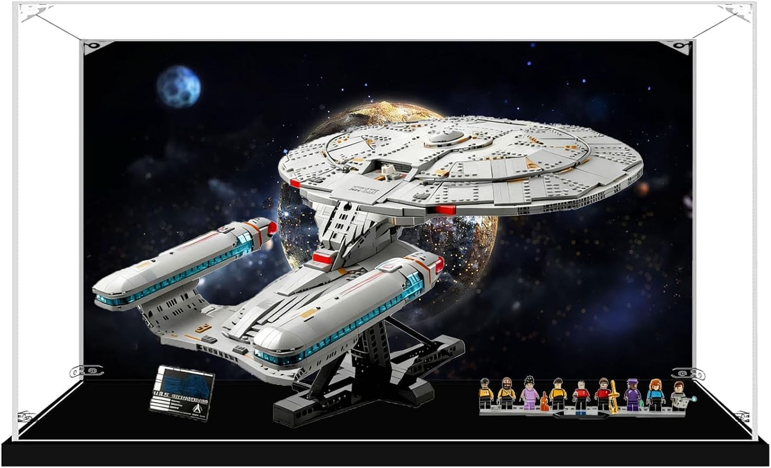 Acrylic Display Case for Lego 10356 Star Trek: The Enterprise, Dustproof Box, Storage Box, Transparent Box, Display Box Compatible with 10356 (Box Only) (Background D)