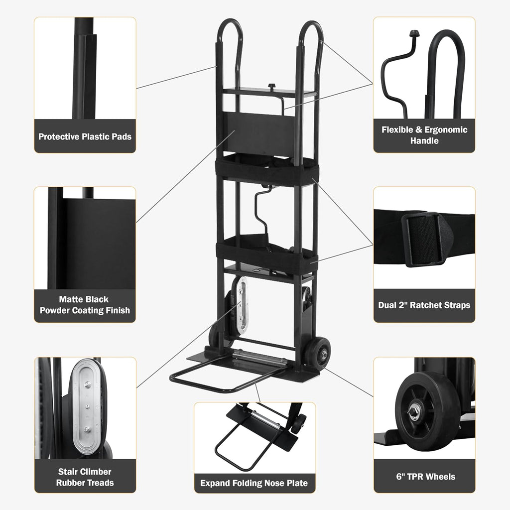 Olympia Tools 800 Lb Appliance Hand Truck with Easy-to-use Belt Tightener for transport Large Appliances and Furniture