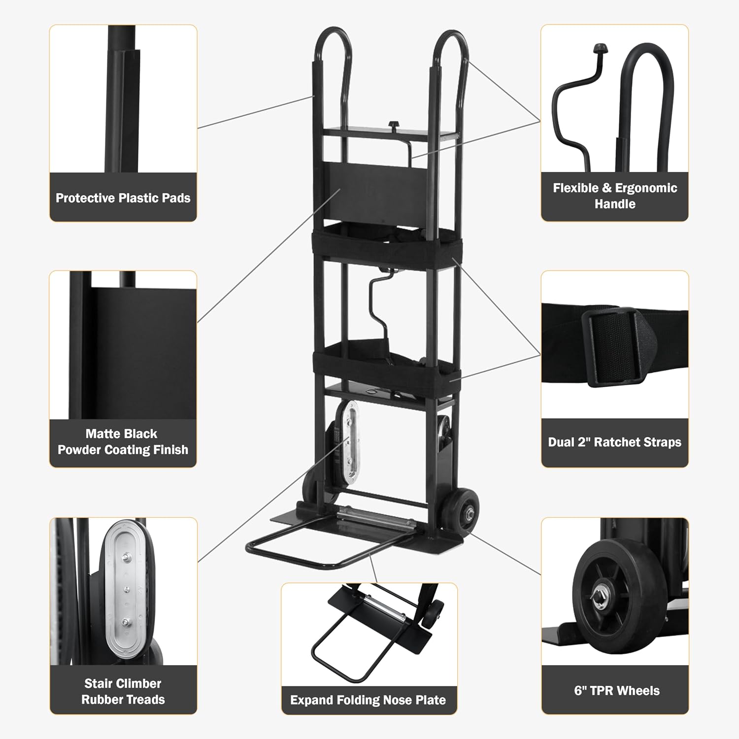Olympia Tools 800 Lb Appliance Hand Truck with Easy-to-use Belt Tightener for transport Large Appliances and Furniture