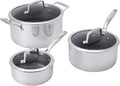Henckels Paradigm Stainless Steel 6 pc Cookware Set, Tri-Ply Ceramic Nonstick Cookware with Dutch Oven, Non Toxic Induction Cookware Set, Metal-Utensil & Dishwasher Safe