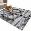 Outdoor Rug 4x6ft Rustic Retro Wood Plank Patio Area Rugs Waterproof Easy Cleaning Non Shedding Thick Mats Carpet for Indoor Outdoor Porch Deck Backyard Balcony