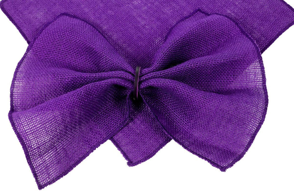MDS Pack of 200 Wedding Burlap Table Napkin 17X17 Inch Square 100% Natural Jute Dinner Napkins, Rustic Farmhouse Boho Country Vintage Burlap Napkin for Weddings Party Table Decorations - Purple