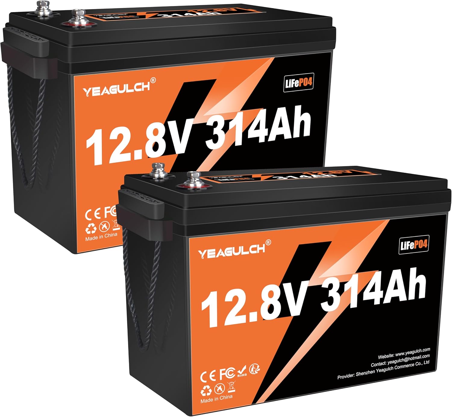 2 Packs 12V 300Ah (314Ah) LiFePO4 Lithium Battery 4019Wh 15000+ Deep Cycle Low Temp Cut-Off Rechargeable RV Battery Perfect for Off Grid Applications Camping Marine Boat Solar System