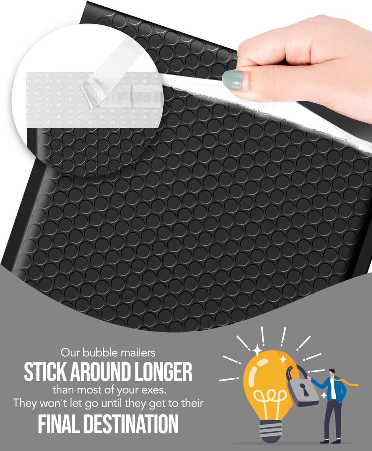 GSSUSA Black Bubble Mailers 10x13 Padded Envelopes 250 Pack Self-Seal Packaging Bags, Small Business Supplies, Shipping Envelopes, Mailing Bags, Packaging for Small Business