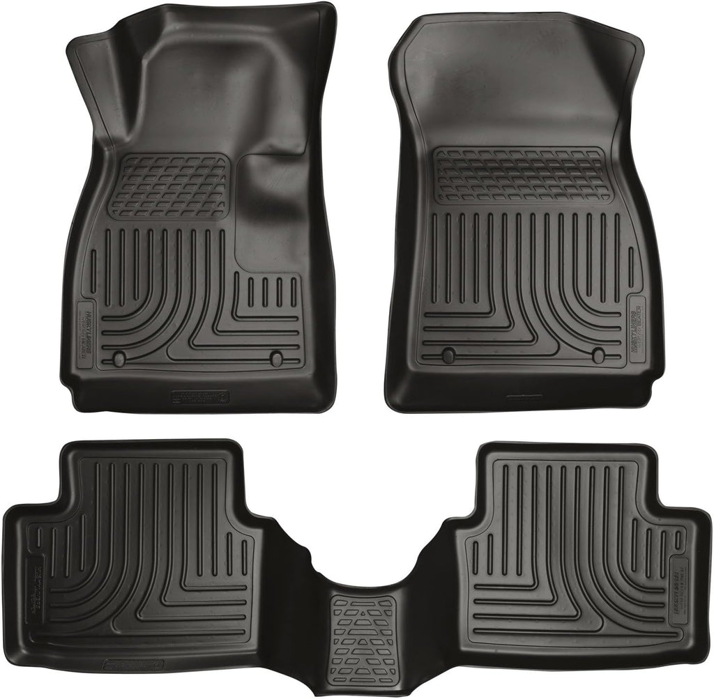 Husky Liners Weatherbeater Floor Mats | Fits 2011-2019 Ford Fiesta | Front & 2nd Row, 3-pc Black - 98751