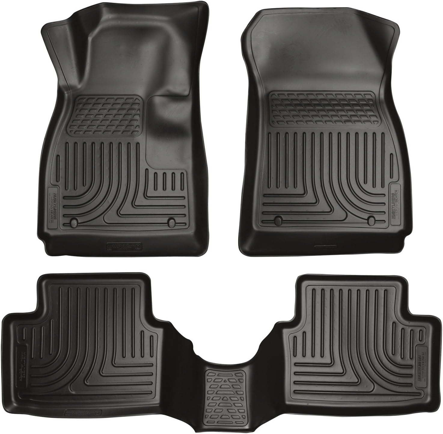 Husky Liners Weatherbeater Floor Mats | Fits 2011-2019 Ford Fiesta | Front & 2nd Row, 3-pc Black - 98751