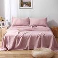 S VICTORY SYMBOL Organic Linen Sheets Set,100% French Natural Linen Bedding,Ultra Soft Luxurious Stone Washed Flax Bed Sheets 4 Pieces (Pink Lavender,Full)