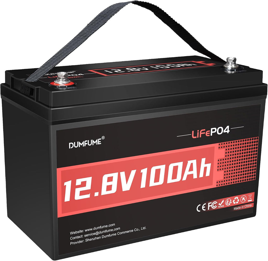 12V 100Ah LiFePO4 Lithium Battery, Built-in 100A BMS Group 31, 6000+ Deep Cycles Rechargeable Battery Ideal for RV, Solar, Off-Grid Systems, Home Energy Storage,Marine
