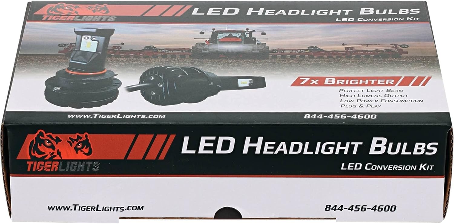 Tiger Lights TLHL-H11 12V LED Headlight Conversion Kit Compatible with/Replacement for General Electric H11 1.2 Amps, 16 Wattage, 1400 Lumens, (2) LED Light Bulbs Off-Road Light