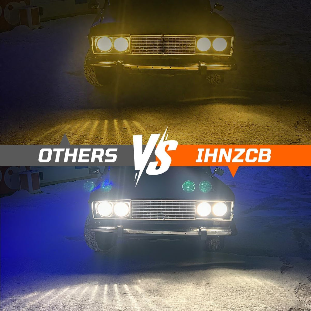 H5006 H5001 5.75 Inch Glass Round LED Headlight Housing + H4/9003 High Low Dual Beam Light Bulbs,Sealed Beam Style,Original Classic Look