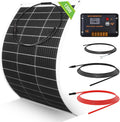 ECO-WORTHY 130Watt 12Volt Flexible Solar Panel Kit for Off Grid Home RV, Boat and Uneven Surfaces:1pcs 130W Mono Solar Panel + 30A 12V Charger Controller + Solar Cable + Tray Cable + Y Branch