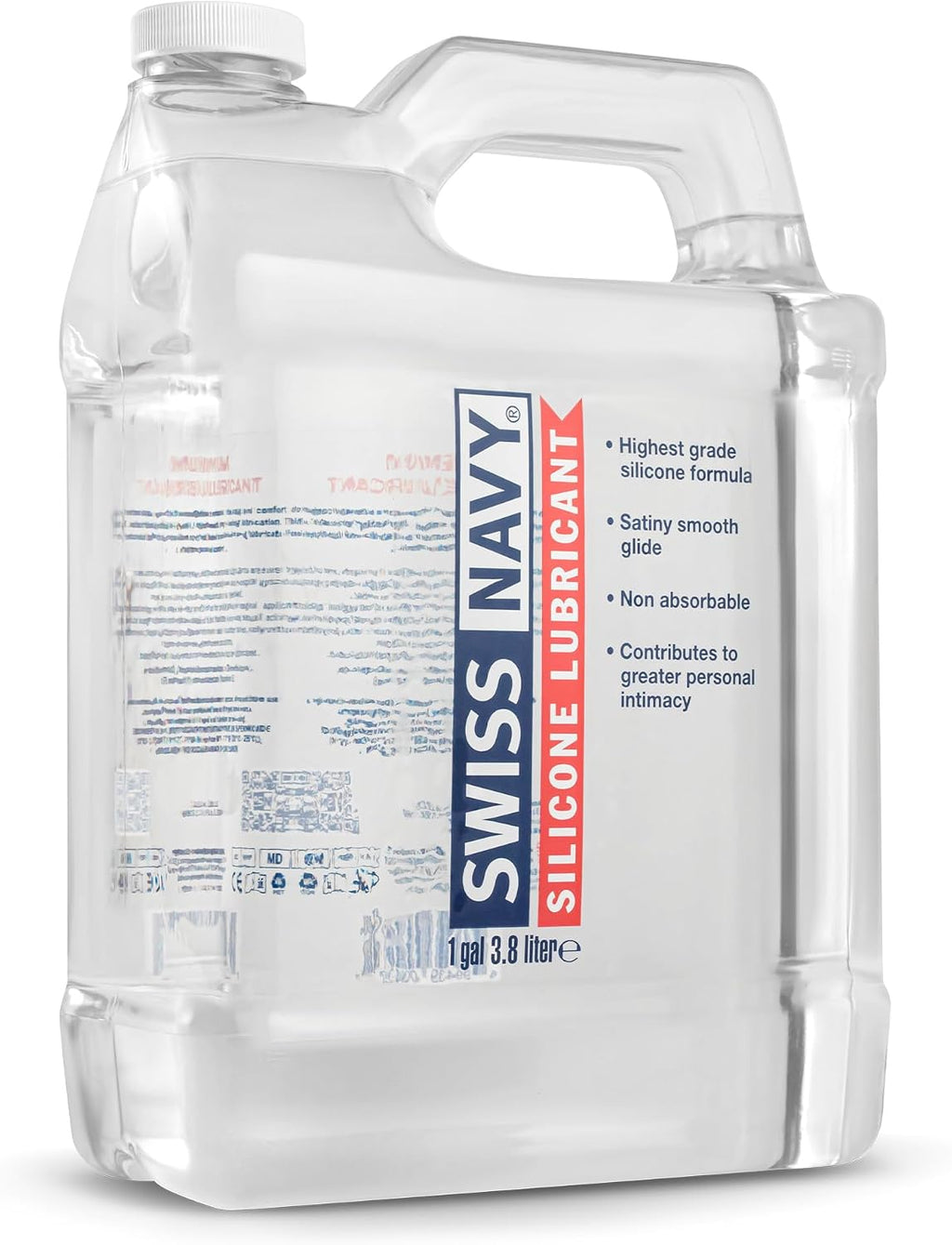 Swiss Navy Premium Silicone Based Lubricant - 128 oz - Personal Lube for Men, Women & Couples - Condom, Latex Safe - Hypoallergenic - Unscented