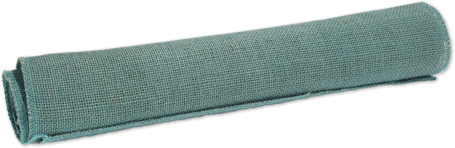 BambooMN Steel Blue 15' x 88' Vintage Burlap Table Runner for Rustic Wedding Bridal Shower Bachelorette Graduation Party Table Decor Decorations, 30 Pieces