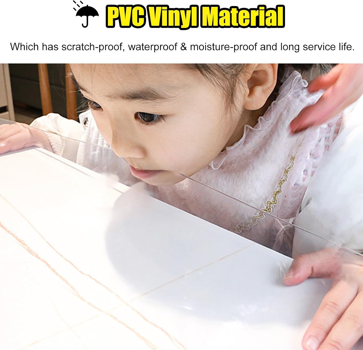 YANBI Wood/Tile HD Transparent Floor Mats, Heavy Duty Floor Runner Protector, Home Extra Large Waterproof Carpet Clear Pad, Customizable Length (Size : 145CMX250CM/4.8FTX8.2FT)