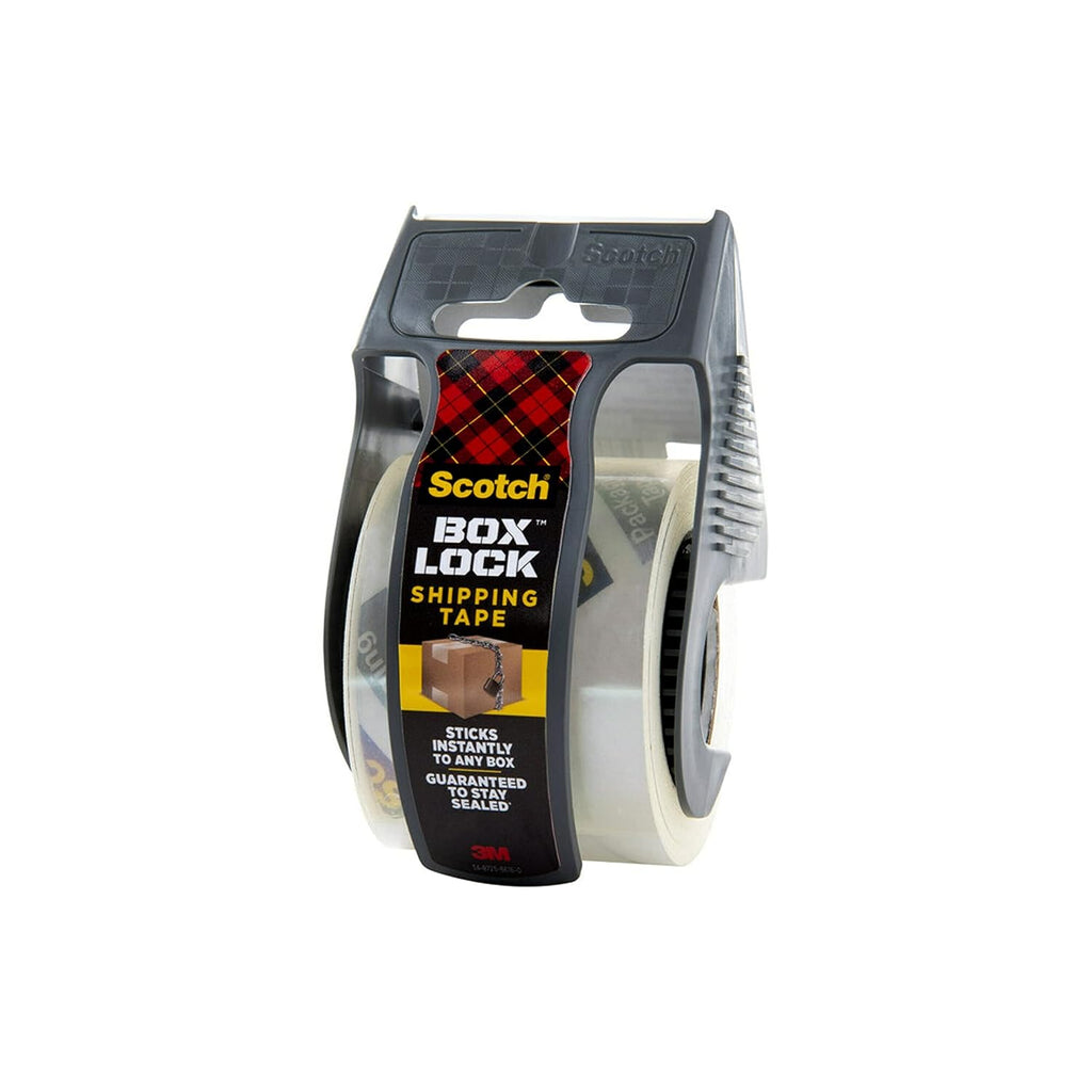 Scotch Box Lock Packing Tape,Clear,Extreme Grip Box Packaging Tape for Shipping and Mailing,1.88 in. x 22.2 yd.,6 Rolls with Dispensers,(Pack of 6)