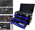 439 piece tool box with tools, mechanics kit, socket wrench set, mechanic tool set, heavy duty tool box, home tool kit, automotive tools, DIY tool set (439pcs-blue)