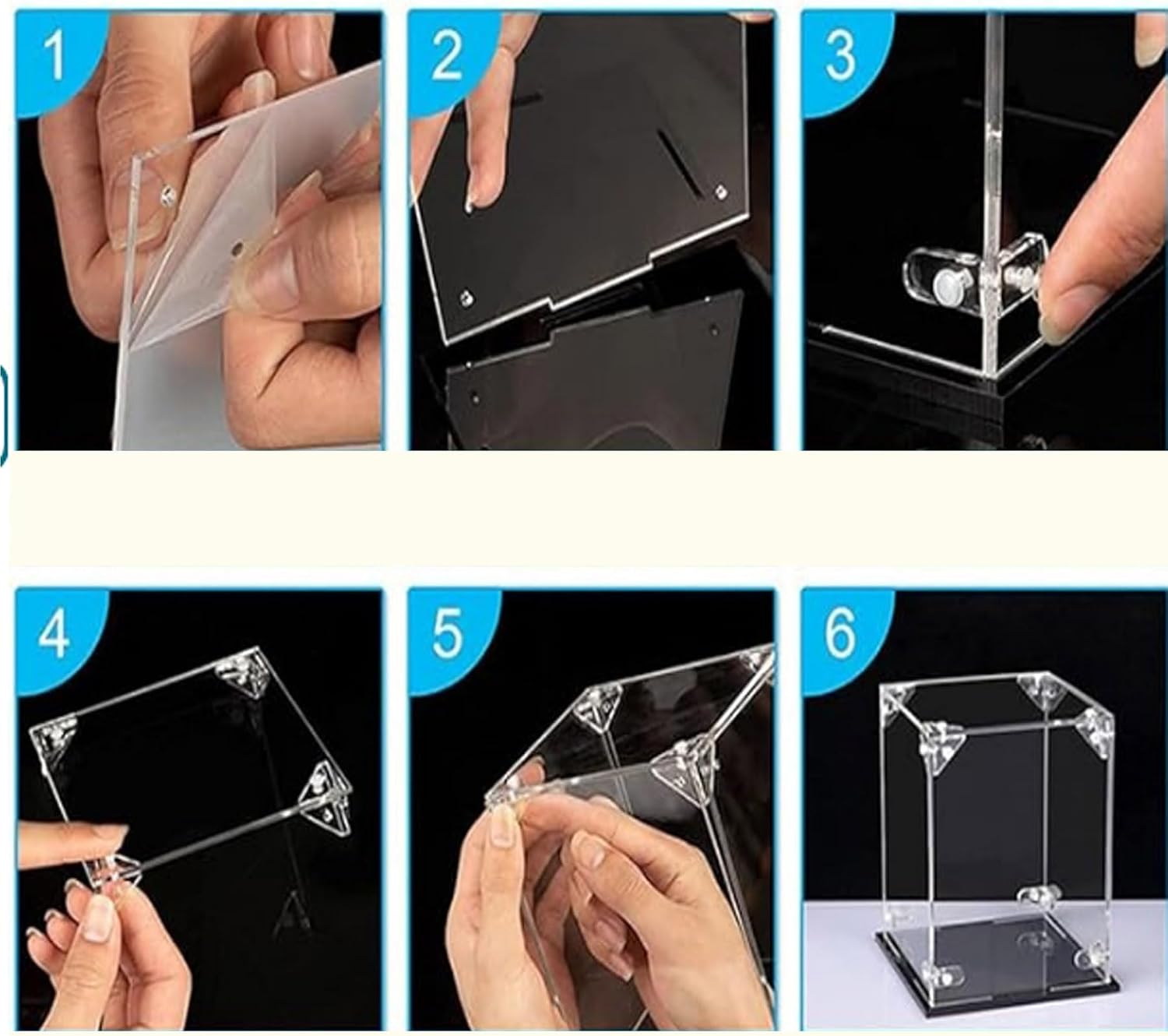 Dustproof Acrylic Display Box Compatible with Lego 21323 Grand Piano Display Case, Dustproof Box, Storage Box, Display Box (Only Display Box) (Wooden Base)