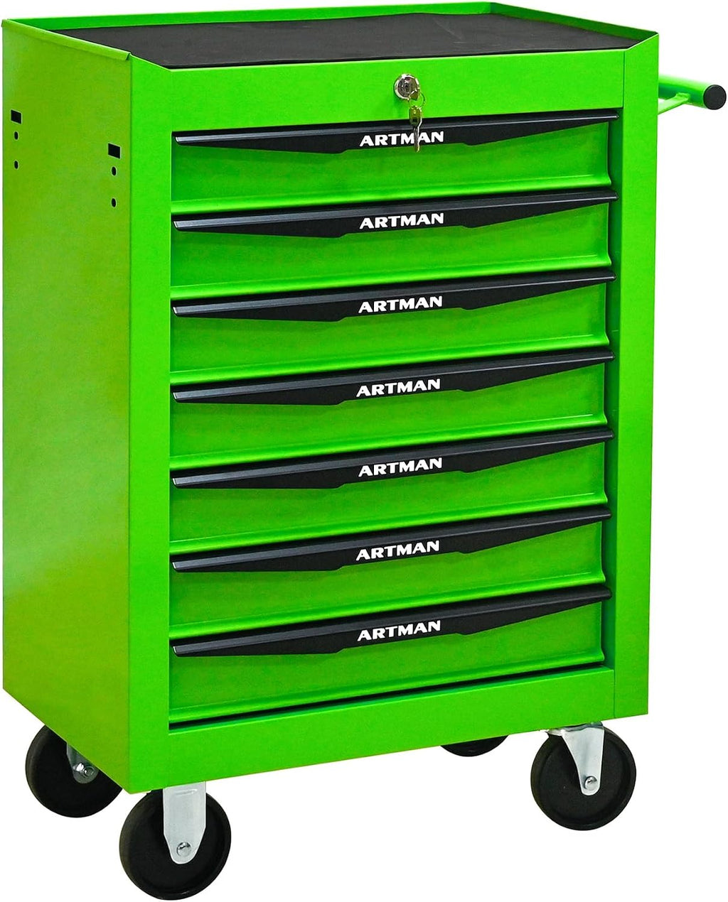 Rolling Metal Tool Chest with 7 Drawers – 20' Steel Tool Storage Box Organizer with Ball Bearing Slides & Lockable Mobile Cabinet on Wheels(Green)