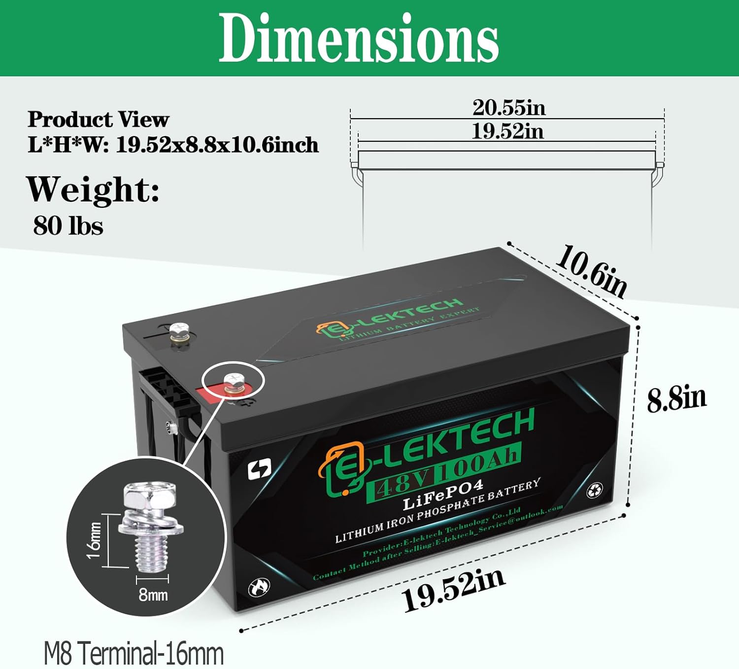 48V 100Ah Golf Cart LiFePO4 Lithium Battery Built-in 200A BMS, Up to 10000 Deep Cycle, Low Temperature Cut Off Lithium Battery, Perfect for Golf Cart, RV, Solar, Marine