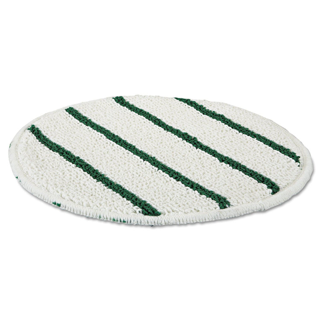 Rubbermaid Commercial RCP P269 Low Profile Scrub-Strip Carpet Bonnet, 19' Diameter, 5 Pads per Pack, White/Green (Pack of 5)