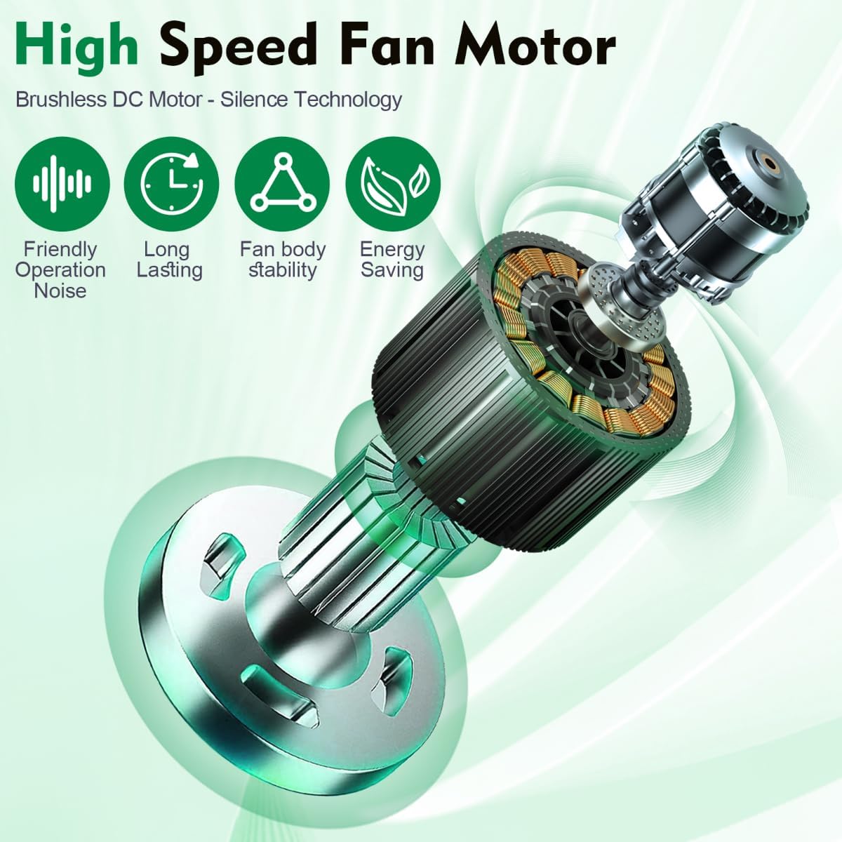 DBF 16' Solar Powered Fan Outdoor - Rechargeable 20000mAh Battery Cordless Floor Fan with 30W Solar Panel & AC Charging, High Velocity Metal Industrial Fans Portable for Outside Home Camping Patio