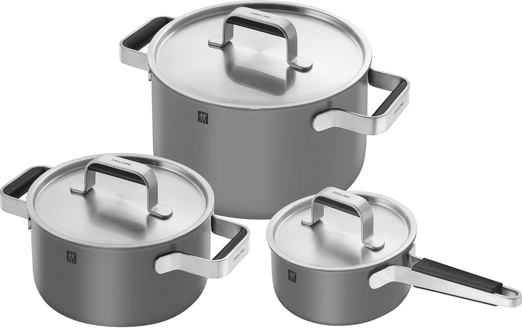 Pure 6-pc Stainless Steel Cookware Set, Grey