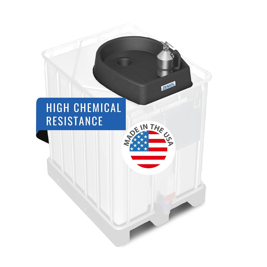 DENIOS® IBC – Chemically Resistant Polyethylene – Large IBC Funnel for Totes – Small Drain Opening – Durable IBC Tote Funnel for Efficient Handling of Liquids