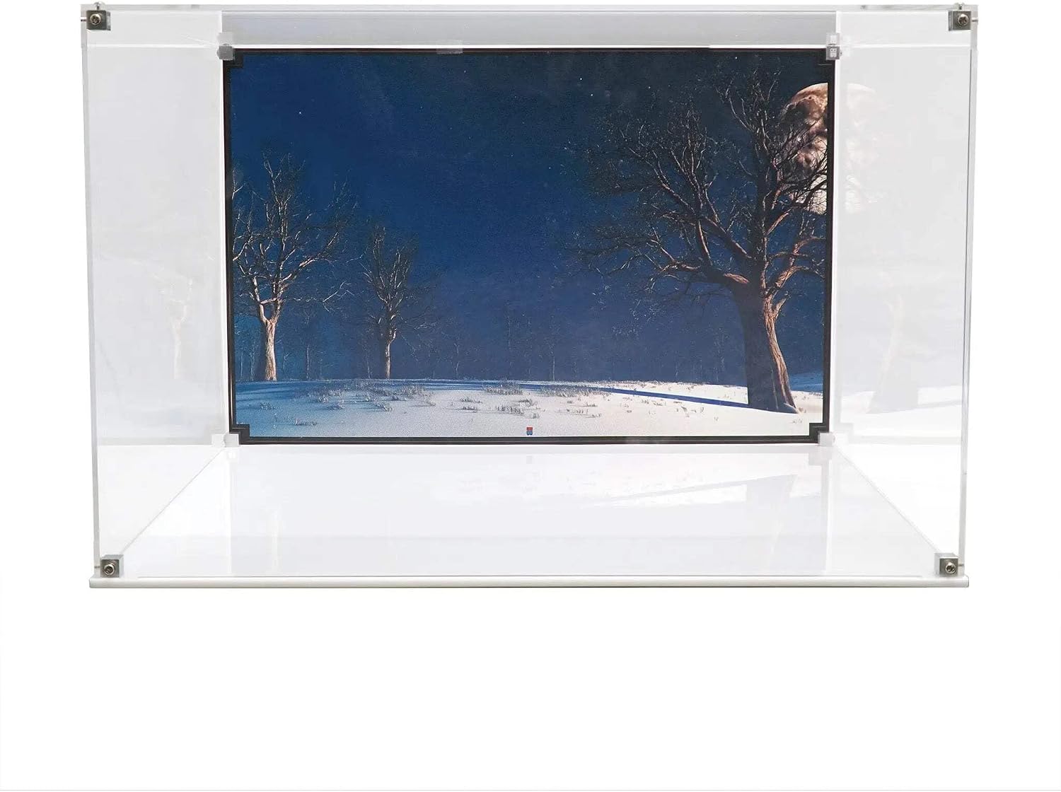 Display Case Compatible with Lego 21330 - Home Alone - Acrylic Dustproof Showcase with Pre-Printed Background - Set Not Included
