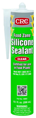 CRC Food Zone Silicone Sealant 14083 – [Pack of 12] 10.1 FL Oz., Clear Silicone Seal for Bonding, Waterproofing Applications