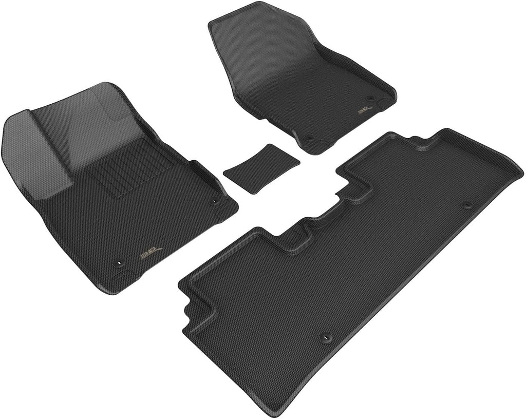 3D MAXpider Custom Fit Kagu Floor Mat (Black) Compatible with Kia EV6 2022-2025 - Full Set