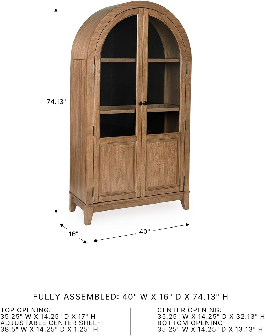 Signature Design by Ashley Dagandale Casual Accent Cabinet with Anti-Tipping and Adjustable Shelf, Light Brown & Black