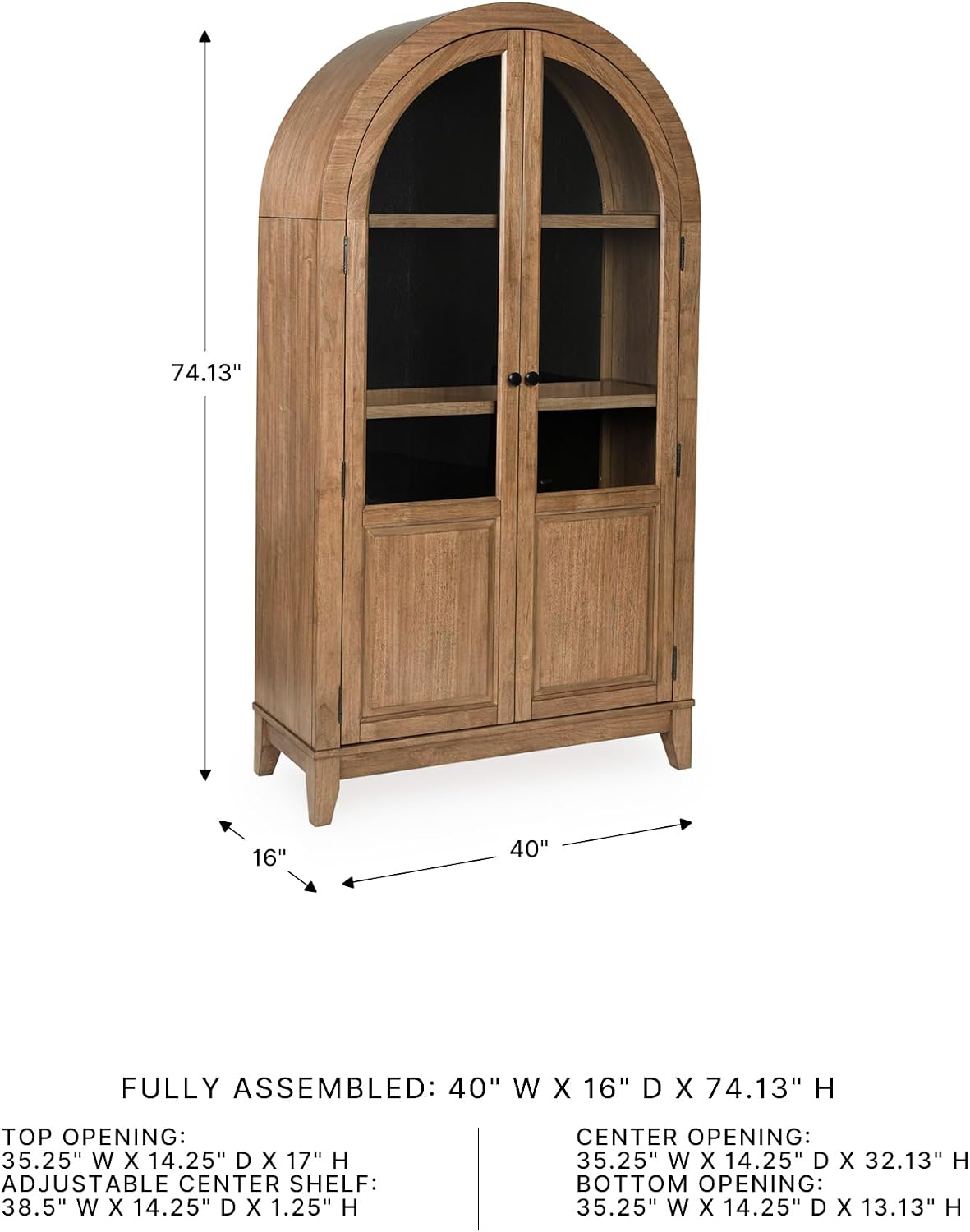 Signature Design by Ashley Dagandale Casual Accent Cabinet with Anti-Tipping and Adjustable Shelf, Light Brown & Black
