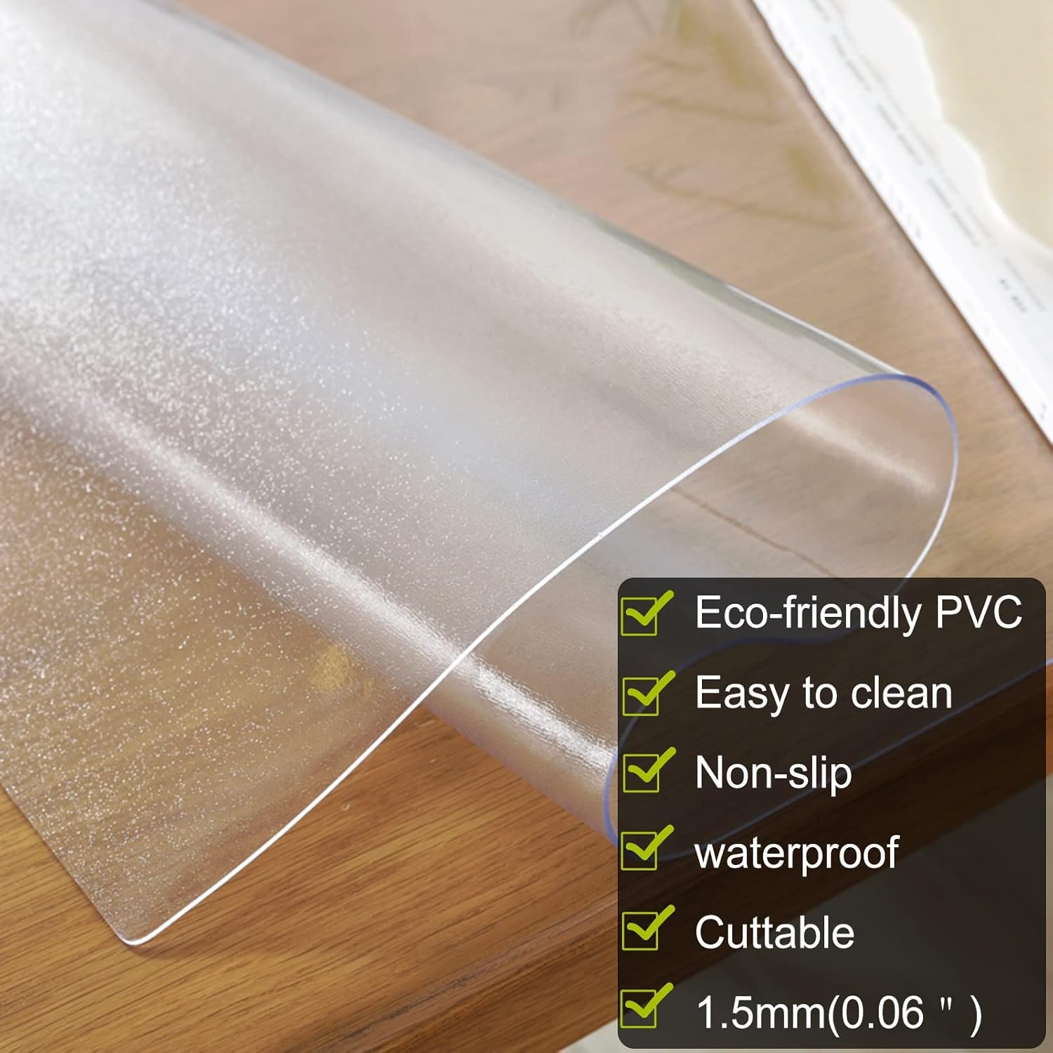 Hardwood Floor/Carpet Clear Floor Protector Mat - XL Vinyl Plastic Entrance Runner Protect Pad for Low Pile Doormat - 24-96 Inch