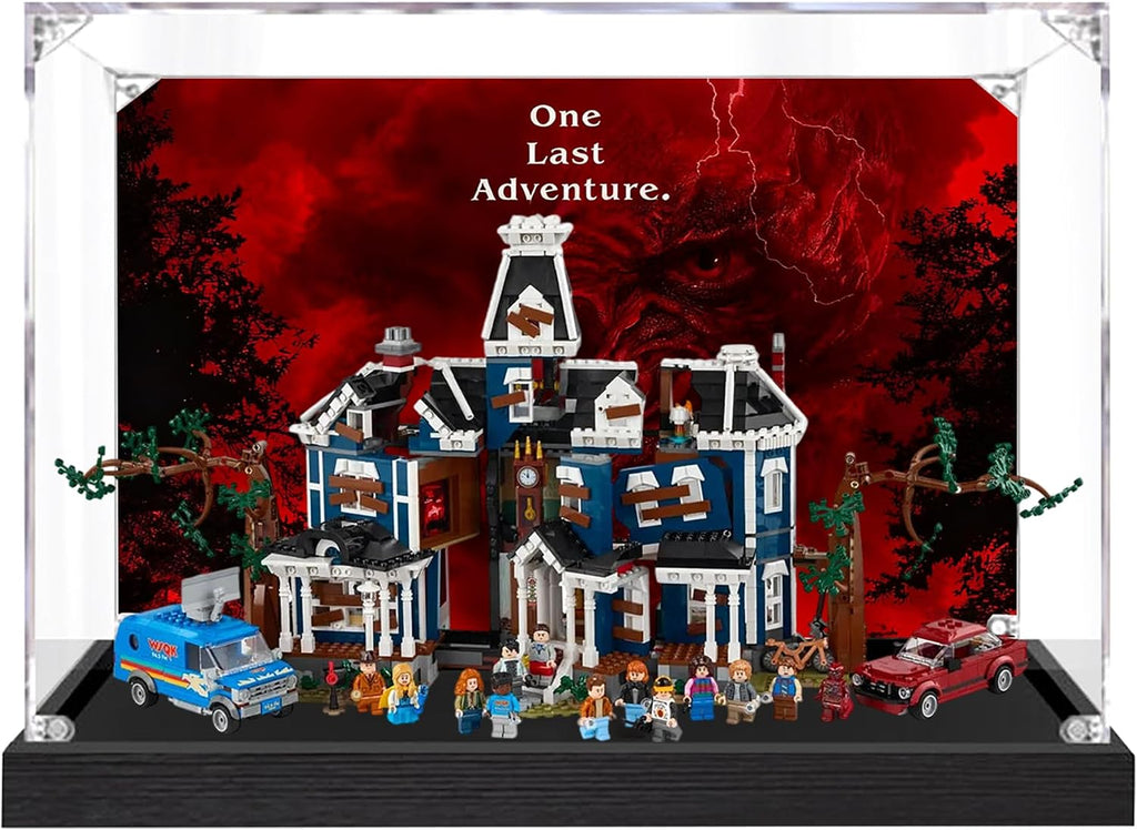 Acrylic Display Case for Lego 11370 Stranger Things: The Creel House Model, 3mm Dustproof Display Box, Display Case Compatible with Lego 11370(Model Not Included) (Background 3MM A)