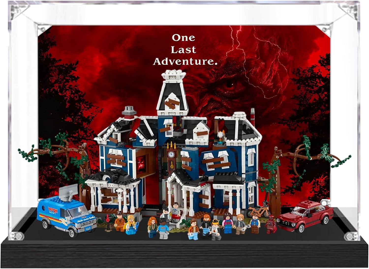 Acrylic Display Case for Lego 11370 Stranger Things: The Creel House Model, 3mm Dustproof Display Box, Display Case Compatible with Lego 11370(Model Not Included) (Background 3MM A)