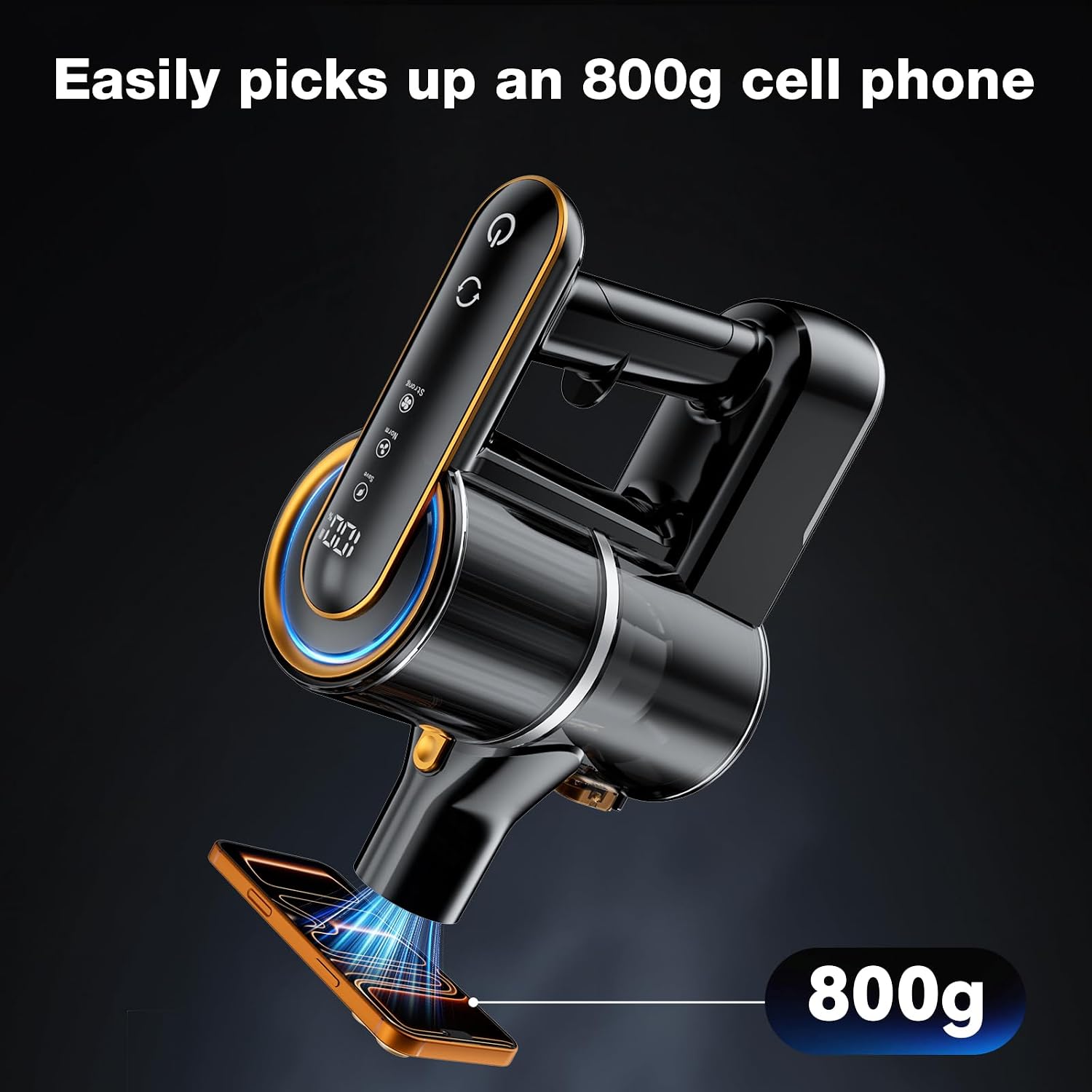 Cordless Vacuum Cleaner, 600W 50000PA Stick Vacuum Cleaners and Mop In One,4000mAh Battery with 60 Min Runtime, LED Screen and Green Headlights, Handheld Vacuum for Pet Hair Floors Carpet Sofa