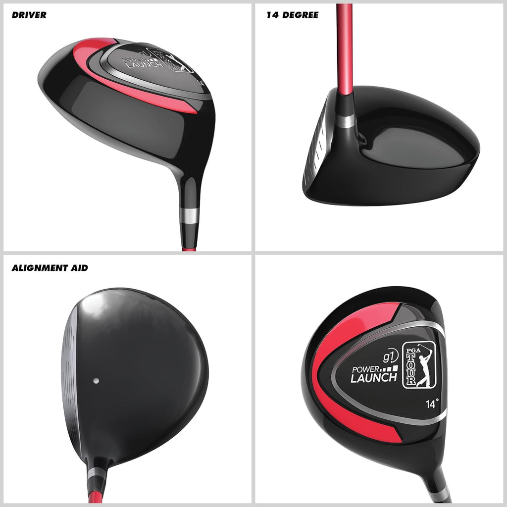 PGA Tour Youth Golf Club Set – Ages 3-5 (3'6'-4'1') and 5-8 (4'1' - 4'8') Right and Left Handed Beginner Junior Golf Clubs with Lightweight Golf Bag, Mallet Putter, Driver by Golfgen