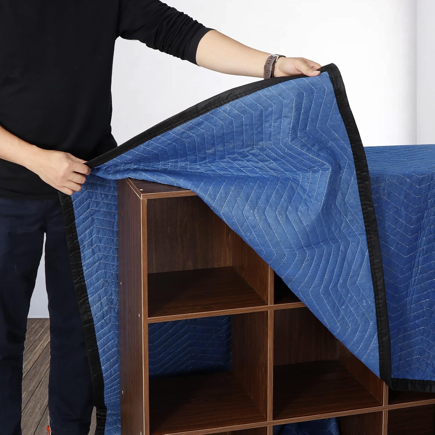 ZENY Moving Blankets 12 Pack, Heavy Duty 35 lb/dz, Quilted Furniture Pads Large 80x72 Inches for Moving and Storage (24, Blue)