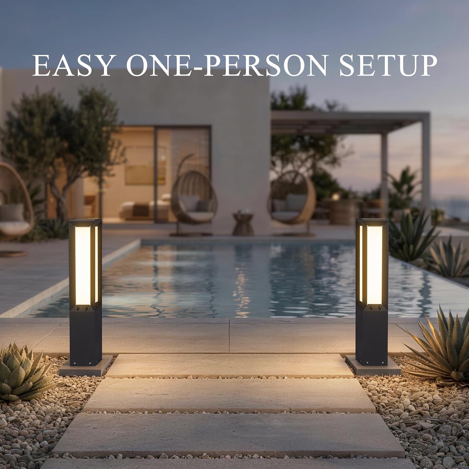 Solar Floor Lamp with Remote, 3000K LED Modern Outdoor Lantern Dimmable, 31.5' Outdoor Solar Lanterns Waterproof IP65, Dusk to Dawn Floor Lamps for Outside Porch Patio Deck Garden Backyard Decor