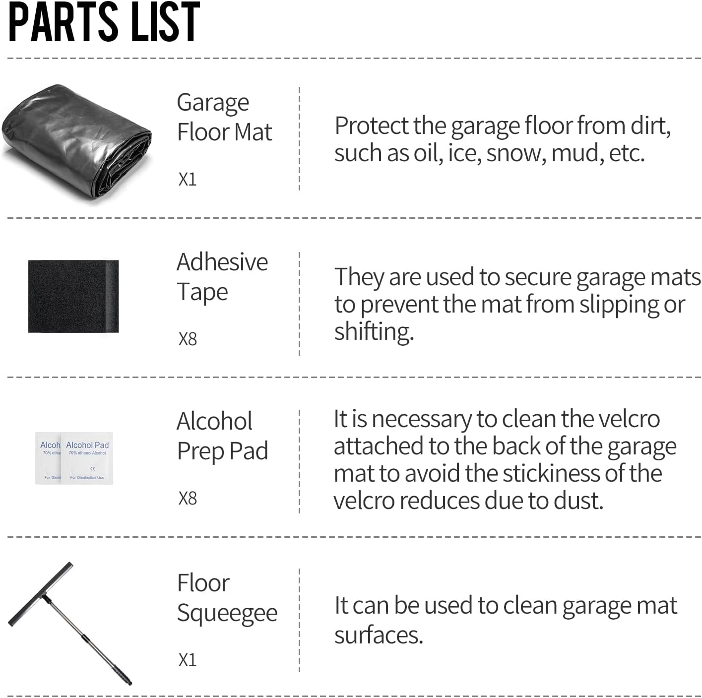 WELKIN Containment Mat,(8'5' x 22'),Non-Slip Garage Floor Mat - Heavy Duty Waterproof Protection from Snow, Rain and Mud for Cars