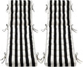 Folding Chaise Lounge Cushion Quick Dry - Outdoor Sun Lounger Seat Pad with Shredded Foam for Patio Furniture, Deck Chairs, Poolside (Black-White Stripe, 72 INCH × 21 INCH-2 Pack)
