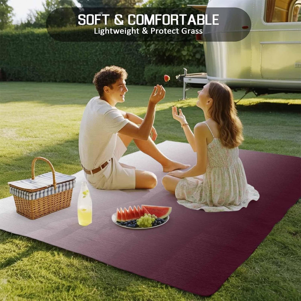 Outdoor Rug 4x6ft Gradient Claret and White Color Patio Area Rugs Waterproof Easy Cleaning Non Shedding Thick Mats Minimalist Carpet for Indoor Outdoor Porch Deck Backyard Balcony