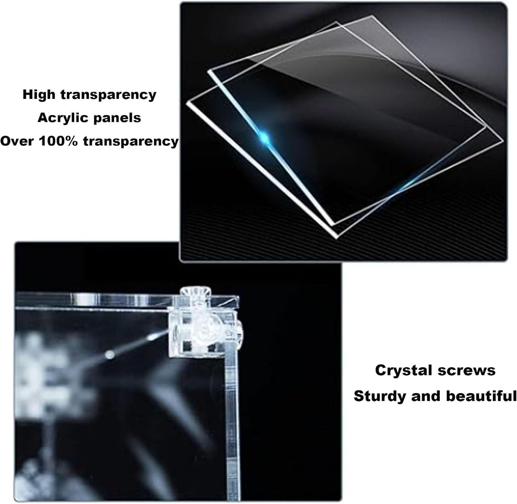 Acrylic Display Case for Lego 10356 Star Trek: Starship Enterprise, Dustproof Transparent Storage Box, Display Box Compatible with 10356 (Box Only) (Painted Background C)