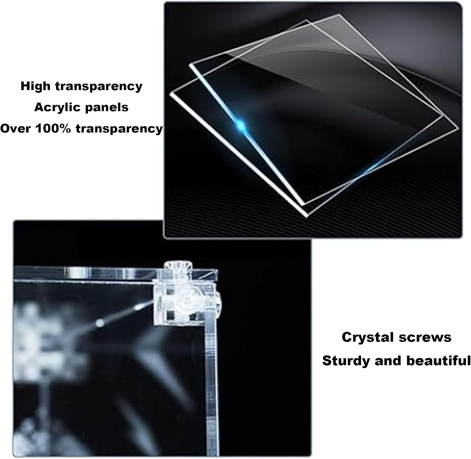 Acrylic Display Case for Lego 10356 Star Trek: Starship Enterprise, Dustproof Transparent Storage Box, Display Box Compatible with 10356 (Box Only) (Painted Background C)
