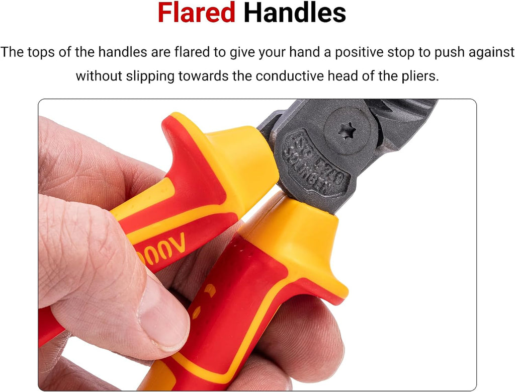 TEKTON Insulated Pliers Set with Mini Stacking Tool Box, 3-Piece (Combination, Long Nose, Diagonal Cutting) | PLR96002