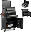 5-Drawer Rolling Tool Storage Chest Cabinet with Detachable Top Tool Box, Liner, Universal Lockable Wheels,37.6'x 20.7'x 11' Expandable, Locking Mechanism, Metal Tool Cart for Garage Workshop