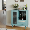 GarveeHome Modern Wine Bar Cabinet with Wine Glass Rack, Glass Door Display and Drawers, Coffee Bar & Liquor Cabinet with Storage, Buffet Sideboard Table for Home, Kitchen, Dining Room, Living Room