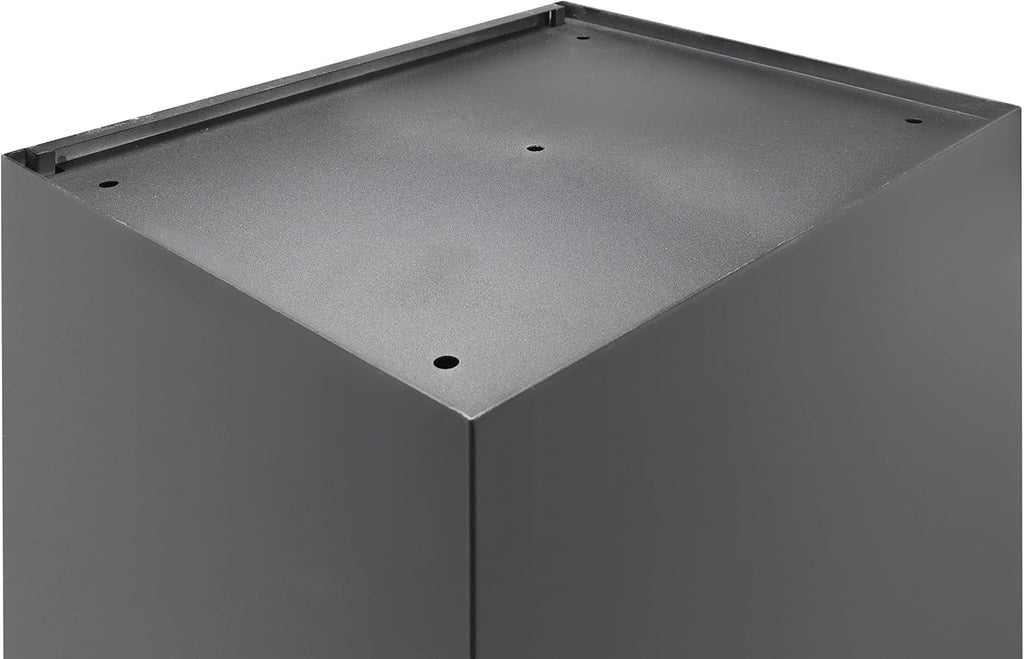 Winbest Large Steel Freestanding Floor Parcel Package Drop Box with Locking Letterbox and Multi Compartments, Black
